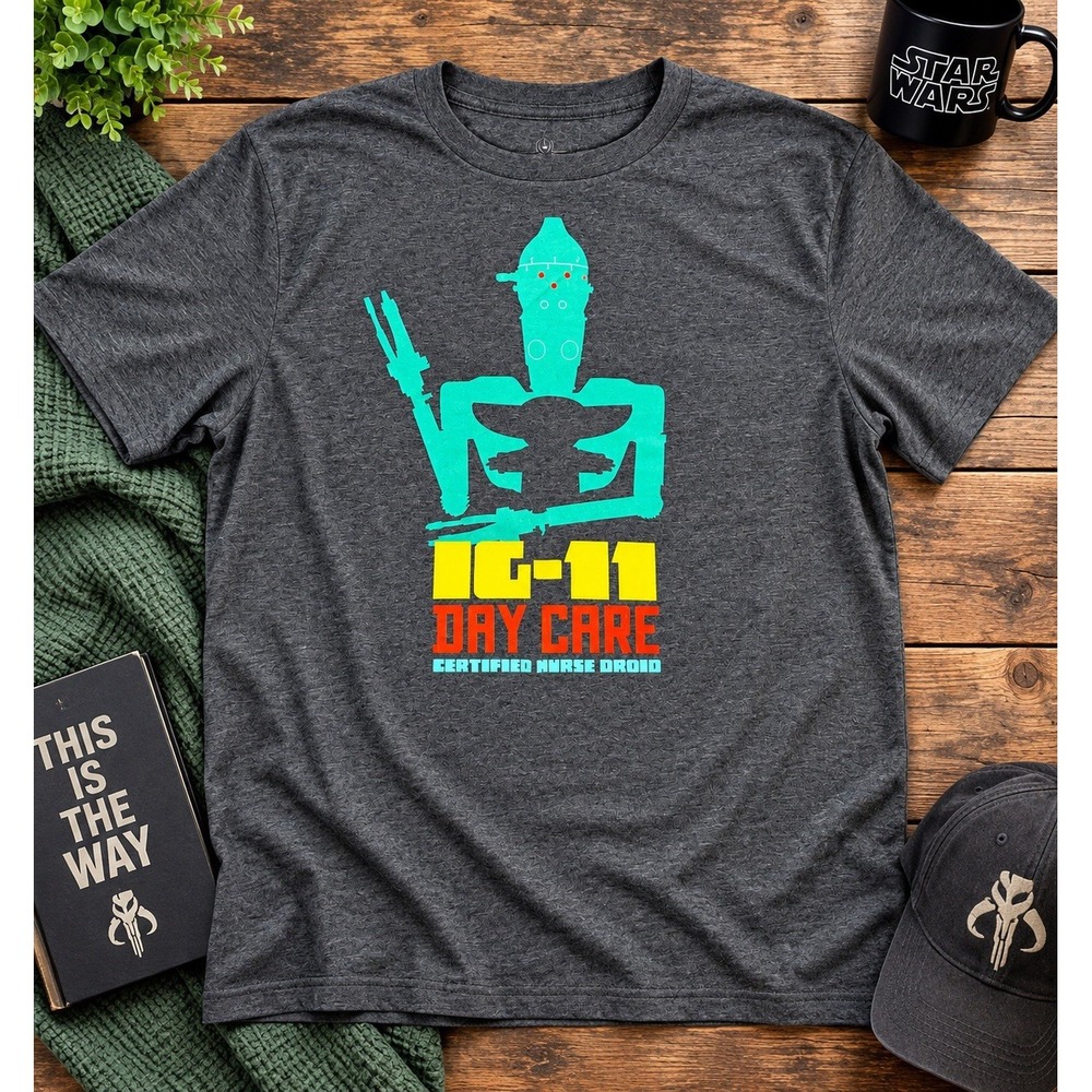 Star Wars Celebration IG-11 Day Care Nurse Droid T-Shirt Gray Mens Large